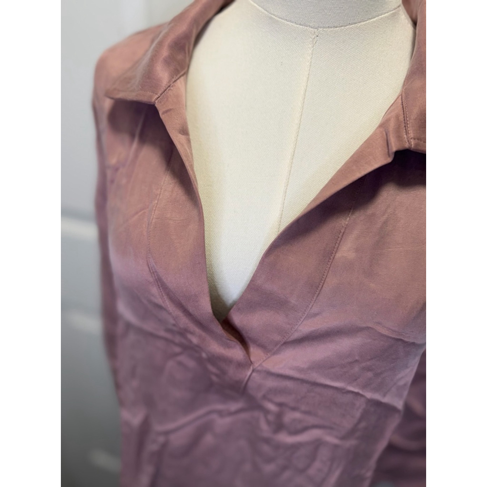 Haven Well Within Cupro Tunic Blouse Mauve Pink M NWT Collared Pullover Top - Picture 3 of 8